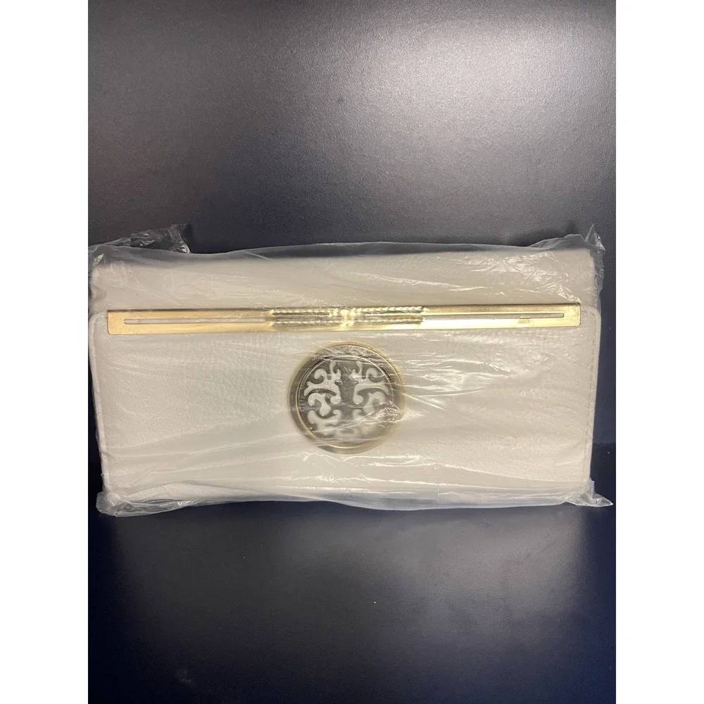 DASEIN WOMENS XLW-02-168 FASHION CLUTCH ZIP AROUND EMBLEM LONG WALLET,PEWTER,NEW
